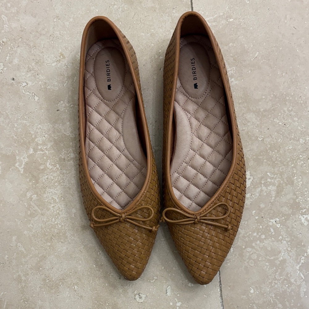 Birdies Brown Woven Loafers